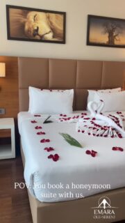 Love deserves a grand welcome. Our honeymoon suite is designed with every detail curated with the intention to make your first night a memory worth reliving. 

To book a stay, call +254 732 191000.

#EmaraOleSereni #Staycation #BestHotelInNairobi