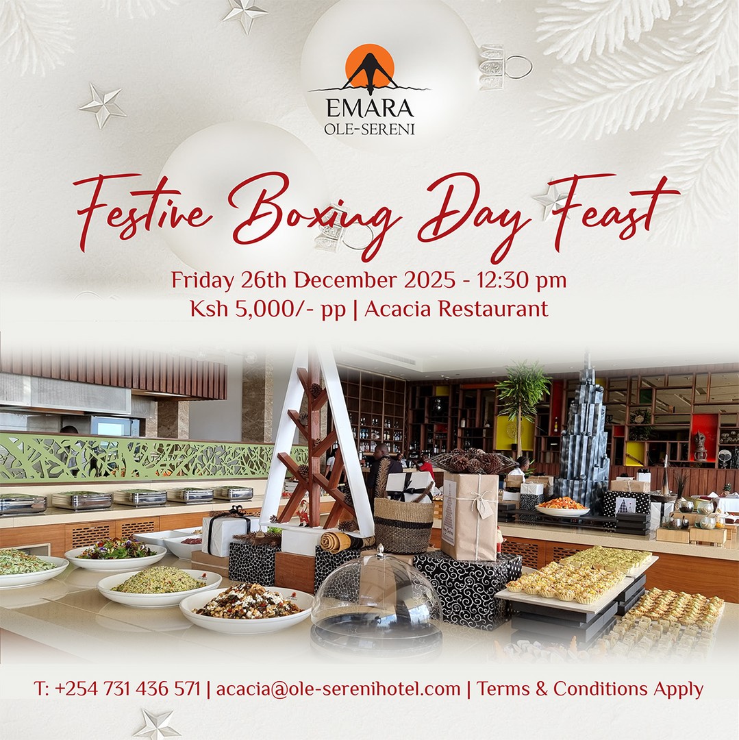 Boxing Day was made for good food and great moments. Join us at Acacia Restaurant for a festive feast that keeps the Christmas magic flowing.

To reserve your Boxing Day table, call +254 731 436 571.

#EmaraOleSereni #BoxingDayFeast #BestHotelInNairobi