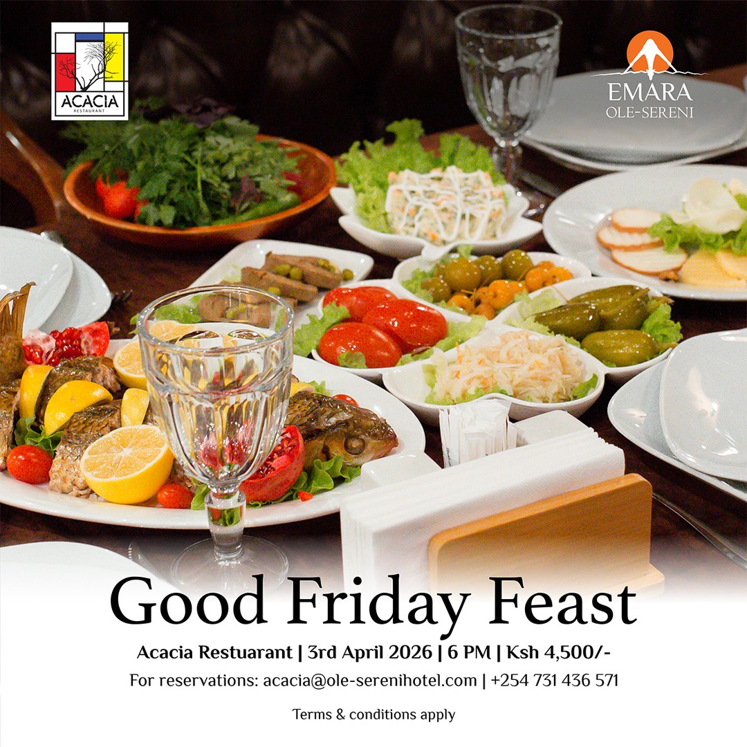 Ease into the Easter weekend with our Good Friday Feast at Acacia Restaurant, which promises an exceptional dining experience. Our feast brings together thoughtfully prepared dishes, rich flavors, and a setting designed for a memorable moment. 

To reserve a table, call +254 731 436571.

#EmaraOleSereni #AcaciaRestaurant #GoodFridayFeast