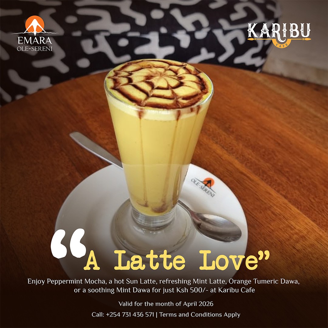 A Latte Love at Karibu Café is the just the kind of comfort and warmth you need to brighten your day. Whether it’s a quick catch-up, a solo reset, or a gentle start to your day, get your latte at Karibu Café.

To reserve a table, call +254 731 436571.

#EmaraOleSereni #KaribuCafe #BestHotelInNairobi