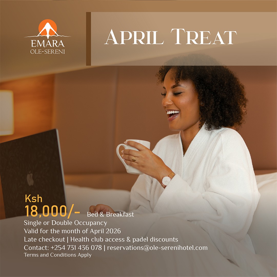 As March winds down, consider this your sign to start April differently. Enjoy your special room rates, wake up to breathtaking views and unwind in a space that blends nature with comfort. 

To book a stay, call +254 732 191 000. 

#EmaraOleSereni #AprilTreat #BestHotelInNairobi